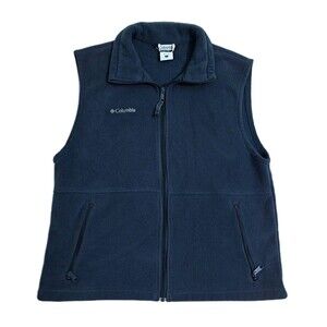 Columbia Men's Large Fleece Vest Zip Jacket Blue Green Turquoise